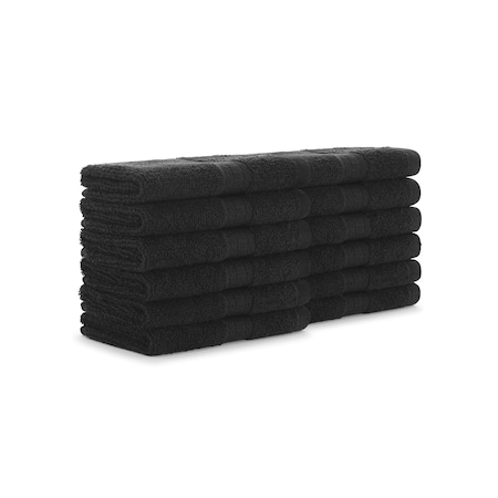 Monarch Brands True Color Wash Cloths , Black, 12PK P-WASH-BLACK